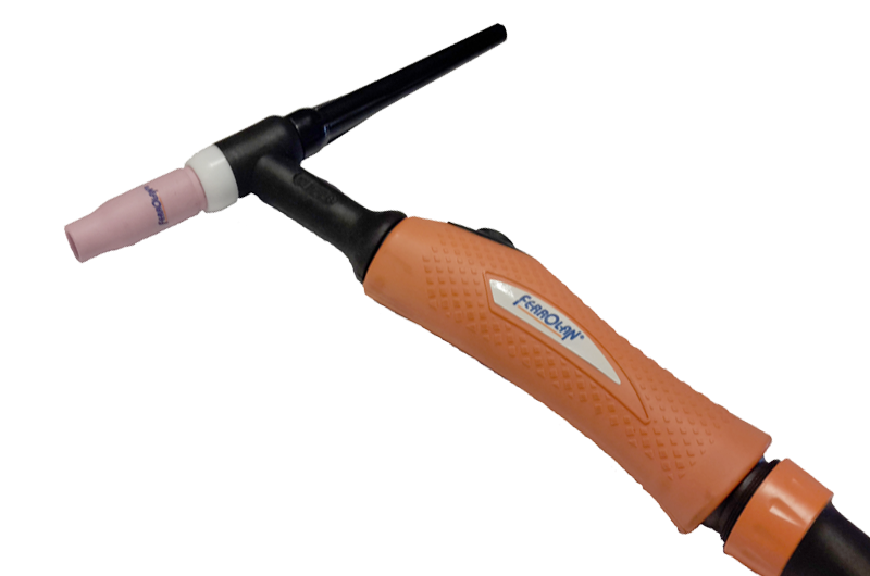 Torcha TIG WP24 Recta 80 Amps. Mango Orange con Gatillo y Funda de PVC 10 - 10 Metros